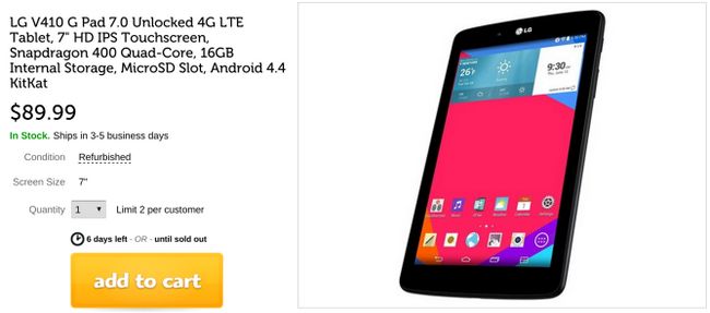 Fotografía - [Offre Alerte] Rénové LG G Pad 7.0 LTE Tablet Actuellement Juste 89 $ sur Woot